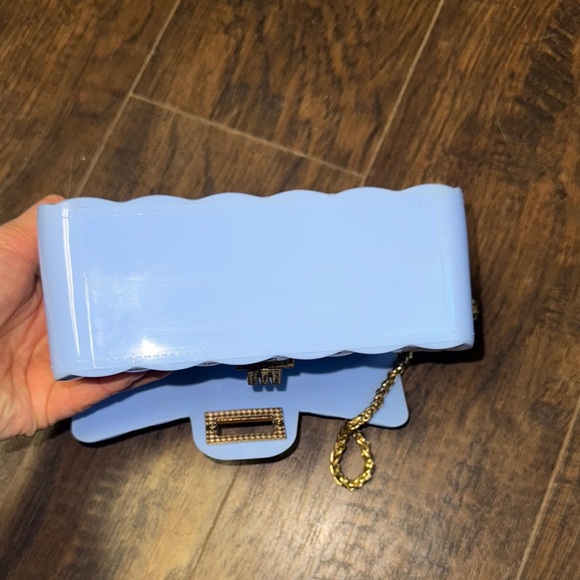 Elegant Blue Quilted Jelly Chain Bag - Picture 7 of 7